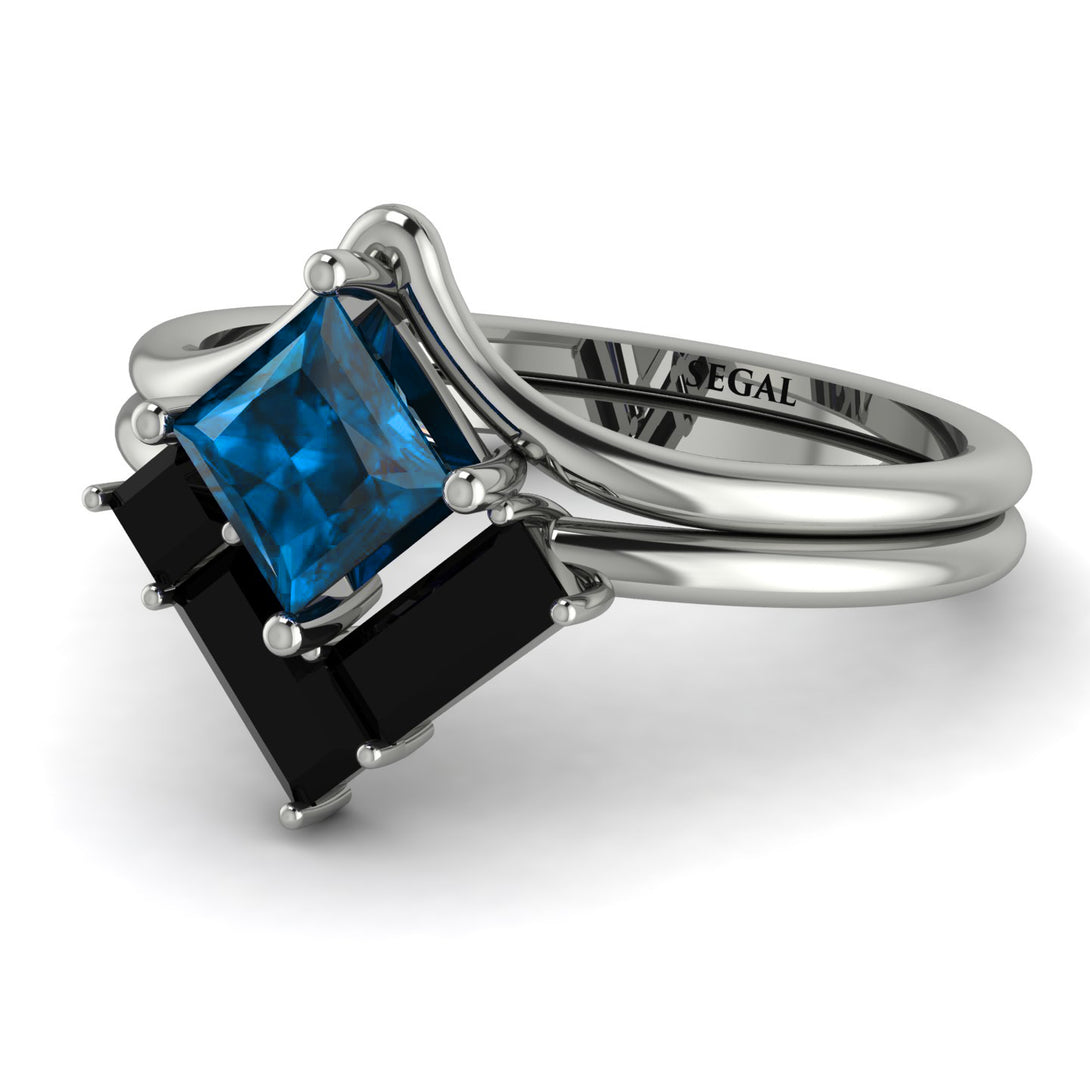 Stacking Princess Blue Topaz Ring - Elise No. 509