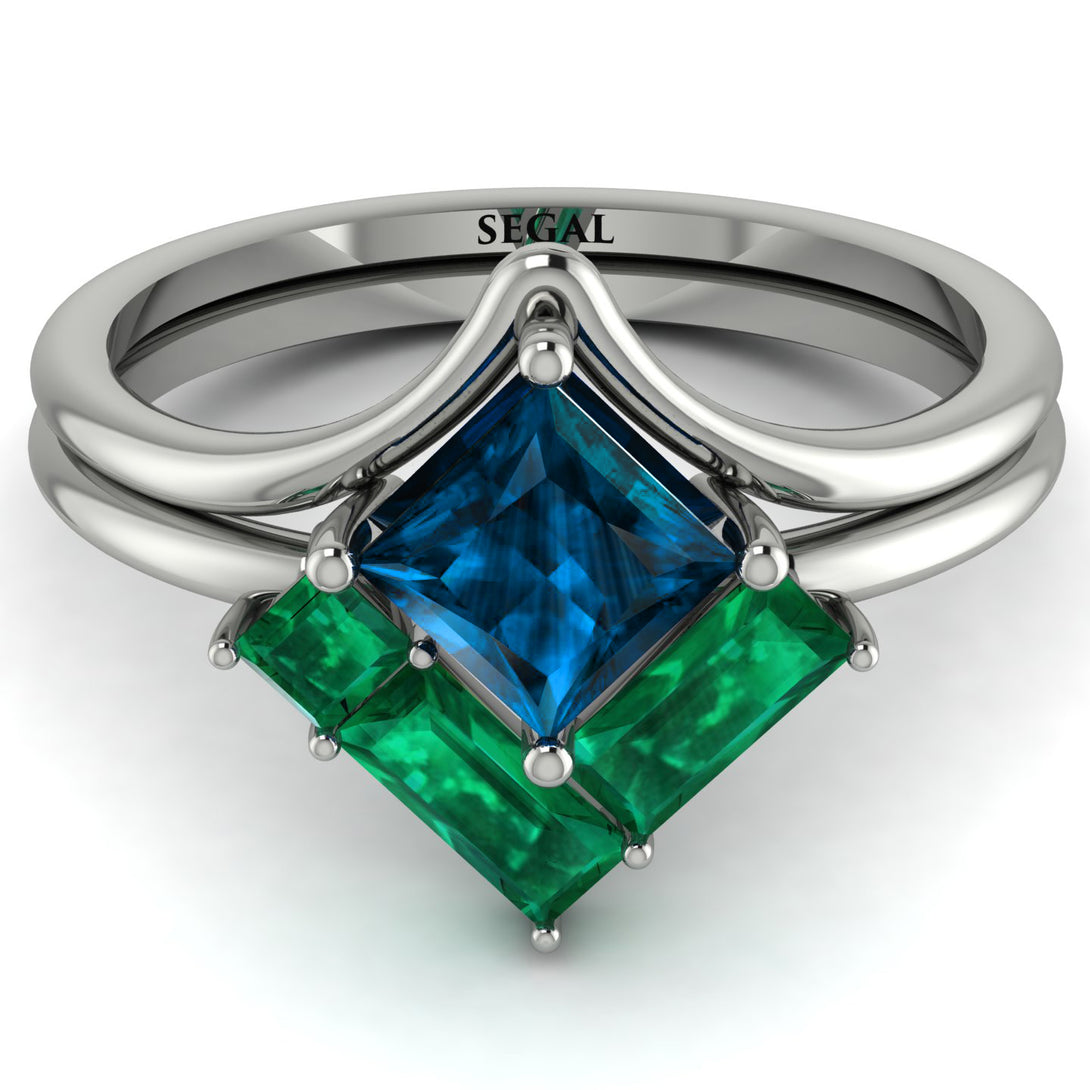 Stacking Princess Blue Topaz Ring - Elise No. 506