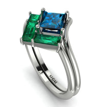 Stacking Princess Blue Topaz Ring - Elise No. 506 image 1