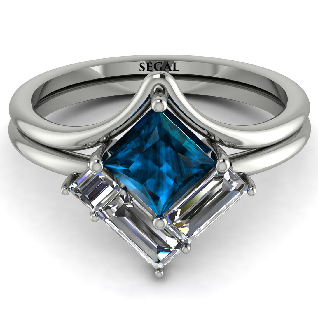 Stacking Princess Blue Topaz Ring - Elise No. 503