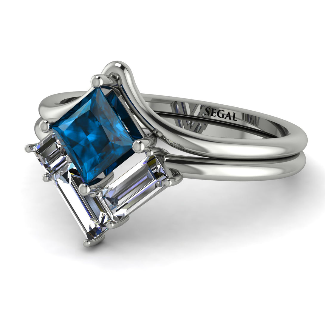 Stacking Princess Blue Topaz Ring - Elise No. 503