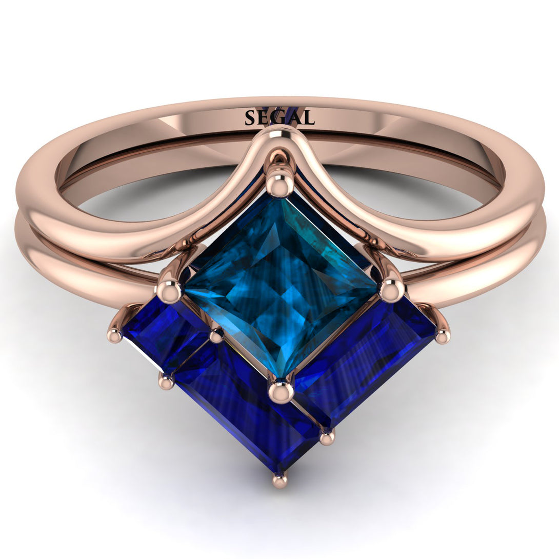 Stacking Princess Blue Topaz Ring - Elise No. 514