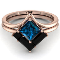 Stacking Princess Blue Topaz Ring - Elise No. 508 image 1