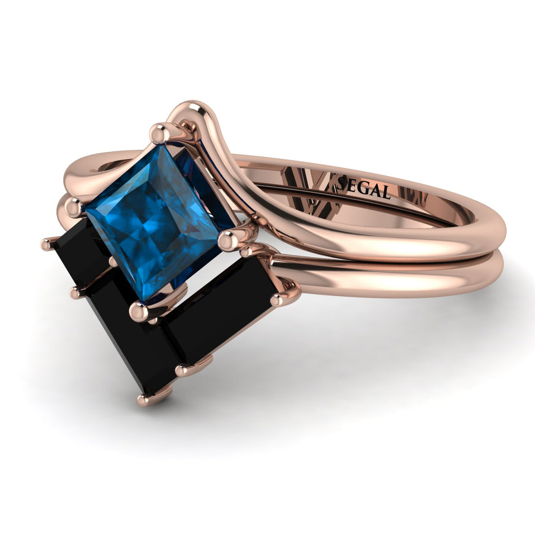 Stacking Princess Blue Topaz Ring - Elise No. 508