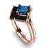 Stacking Princess Blue Topaz Ring - Elise No. 508