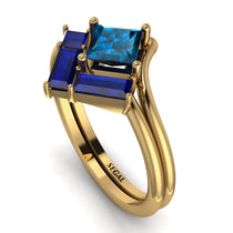 Stacking Princess Blue Topaz Ring - Elise No. 513 image 1