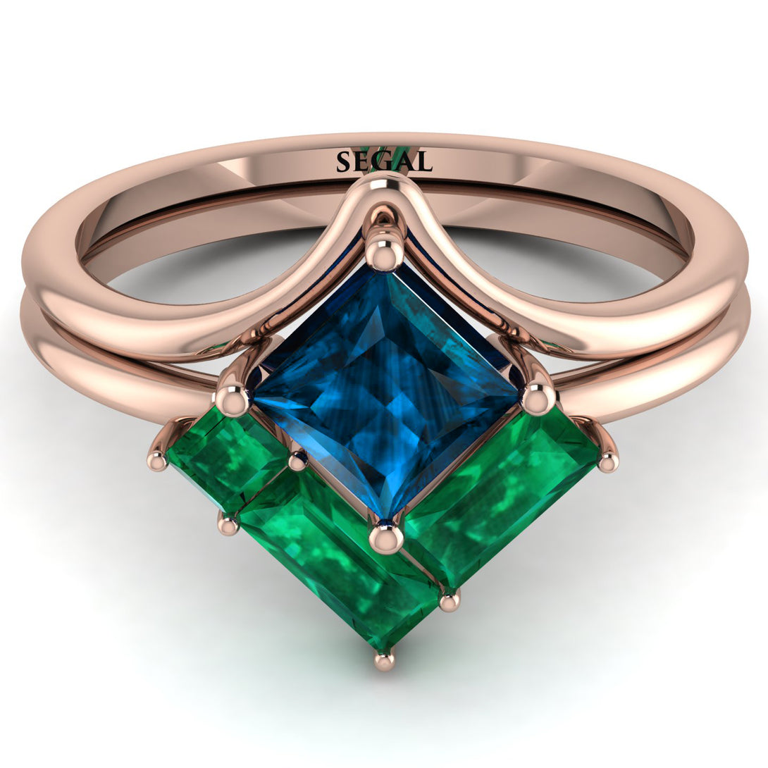 Stacking Princess Blue Topaz Ring - Elise No. 505