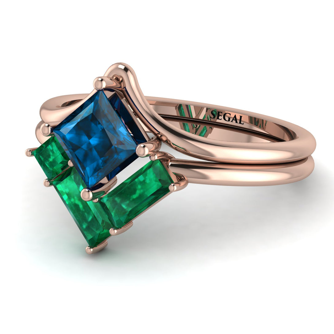 Stacking Princess Blue Topaz Ring - Elise No. 505
