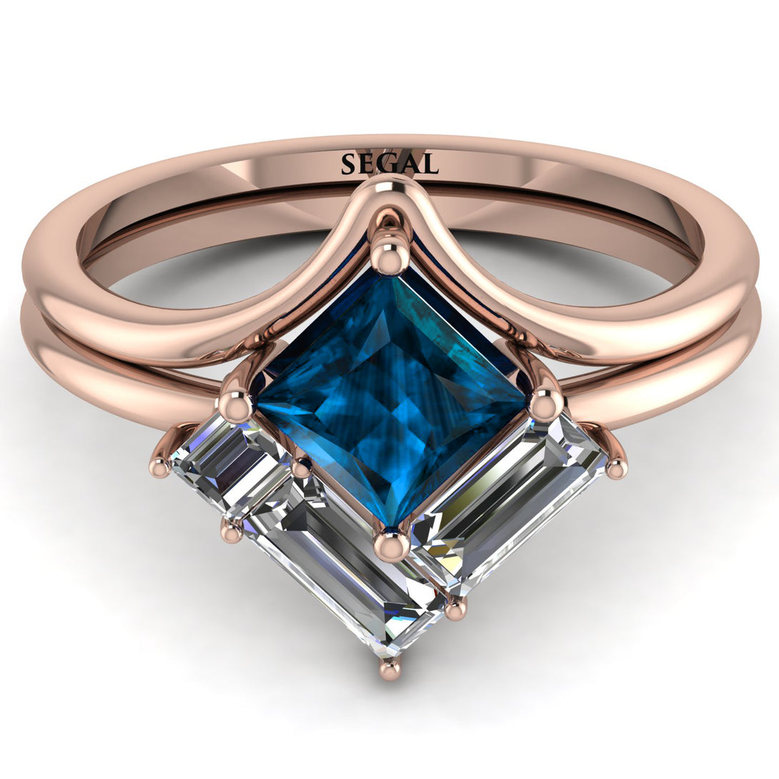 Stacking Princess Blue Topaz Ring - Elise No. 502