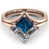 Stacking Princess Blue Topaz Ring - Elise No. 502