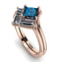Stacking Princess Blue Topaz Ring - Elise No. 502