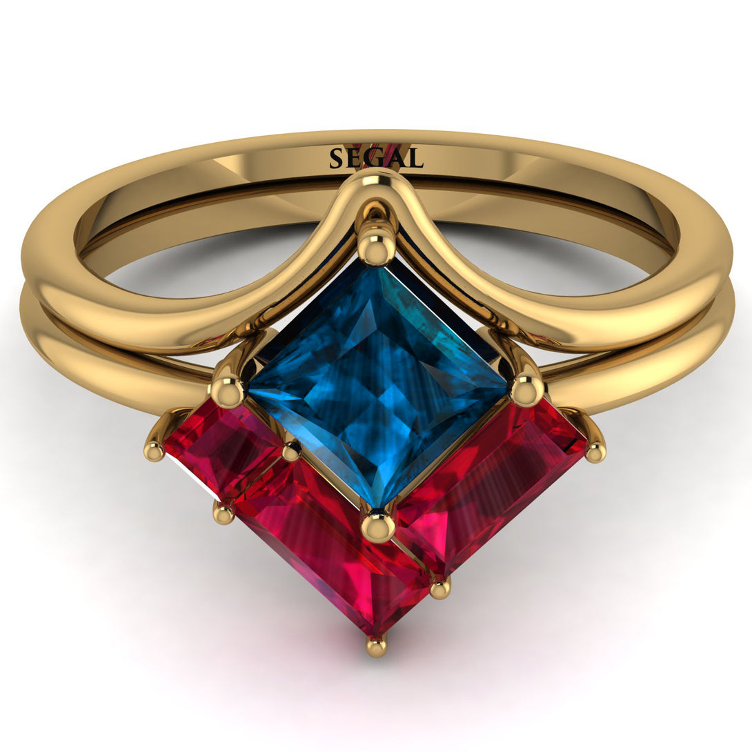 Stacking Princess Blue Topaz Ring - Elise No. 510