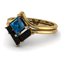 Stacking Princess Blue Topaz Ring - Elise No. 507 image 1