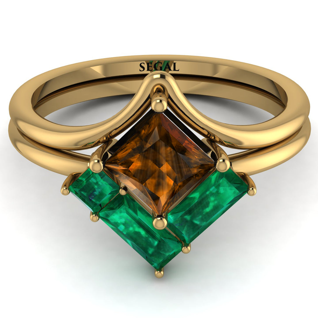 Stacking Princess Brown Diamond Ring - Elise No. 1104