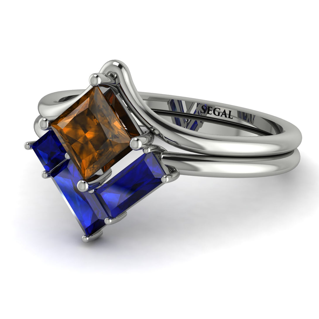 Stacking Princess Brown Diamond Ring - Elise No. 1115