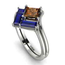 Stacking Princess Brown Diamond Ring - Elise No. 1115 image 1