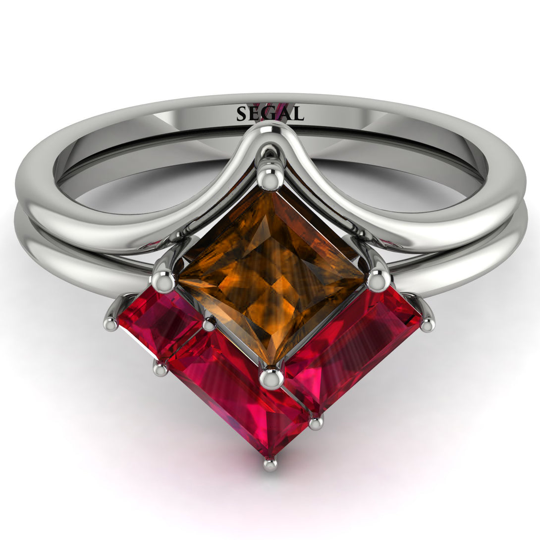 Stacking Princess Brown Diamond Ring - Elise No. 1112