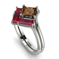 Stacking Princess Brown Diamond Ring - Elise No. 1112 image 1