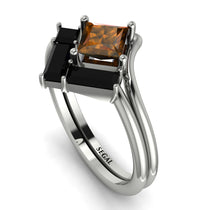 Stacking Princess Brown Diamond Ring - Elise No. 1109 image 1