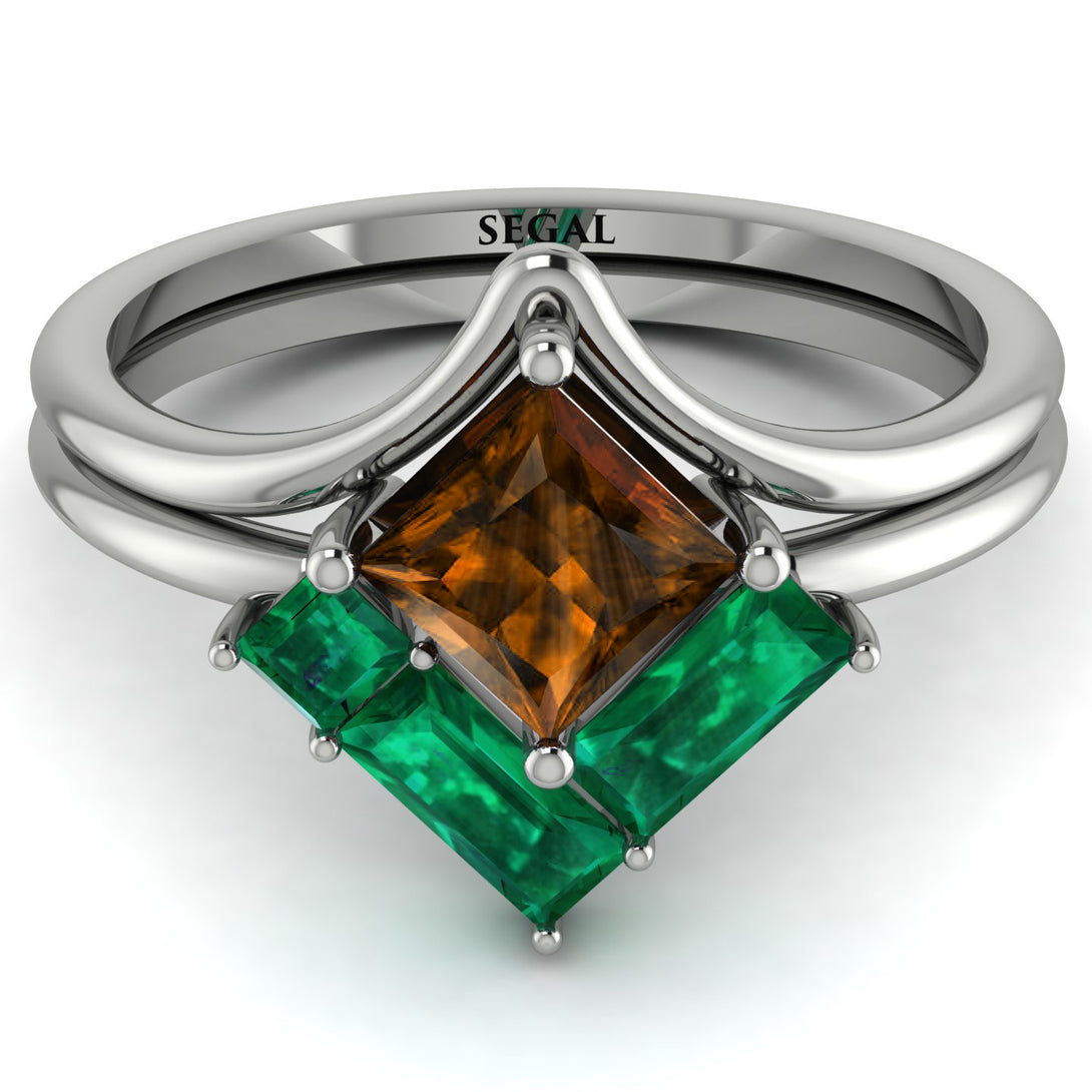 Stacking Princess Brown Diamond Ring - Elise No. 1106