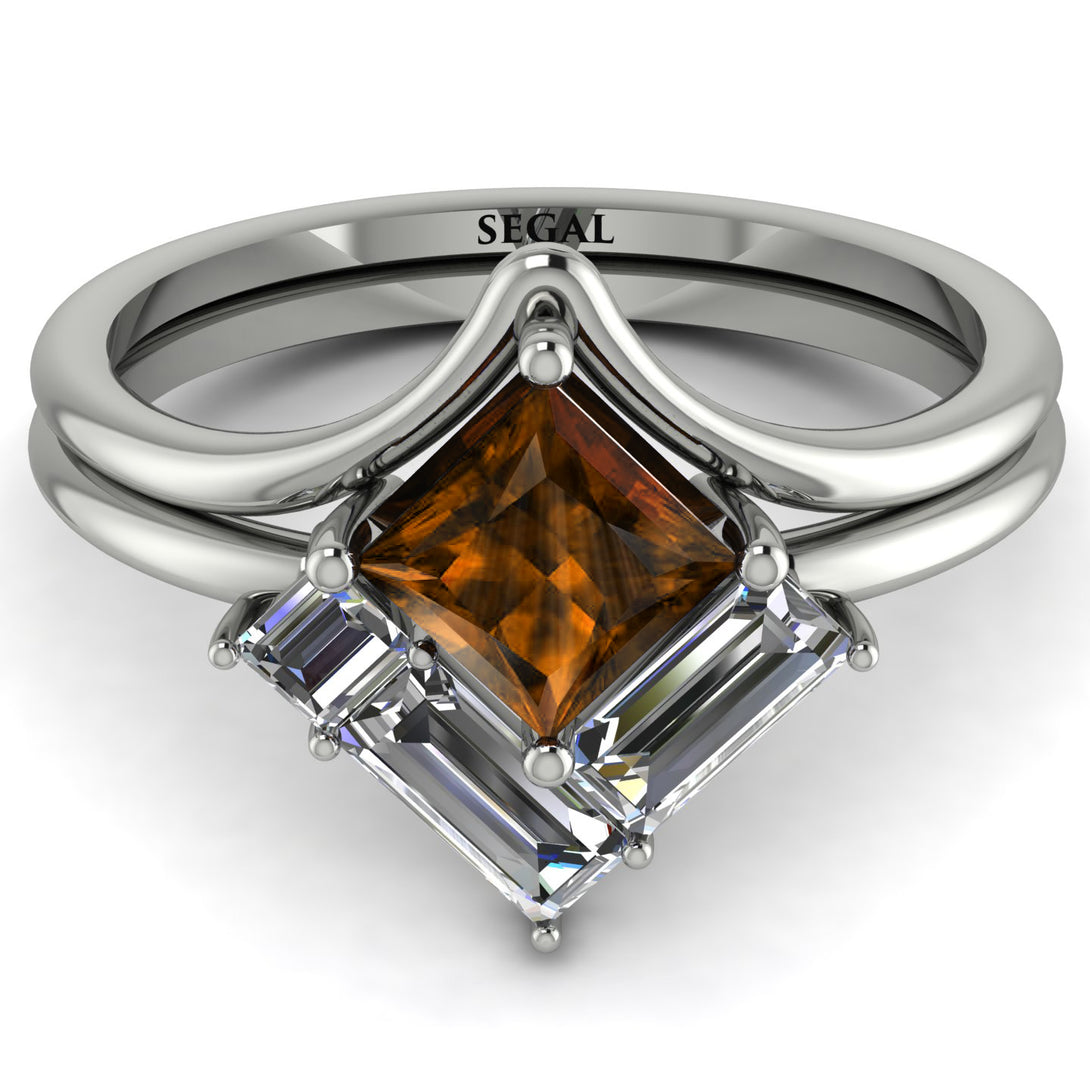 Stacking Princess Brown Diamond Ring - Elise No. 1103
