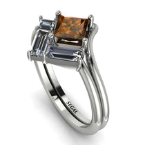 Stacking Princess Brown Diamond Ring - Elise No. 1103 image 1