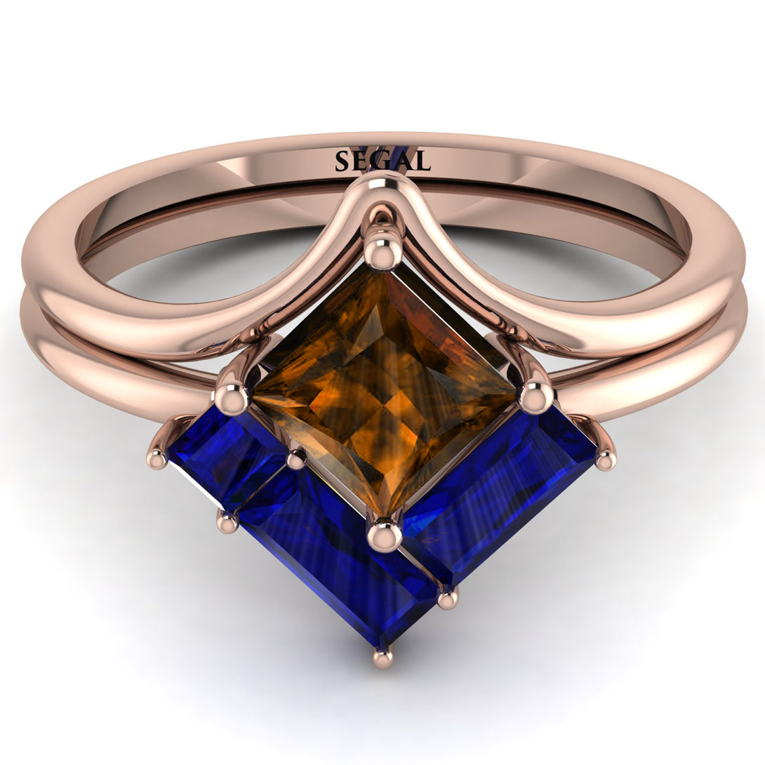 Stacking Princess Brown Diamond Ring - Elise No. 1114