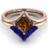 Stacking Princess Brown Diamond Ring - Elise No. 1114