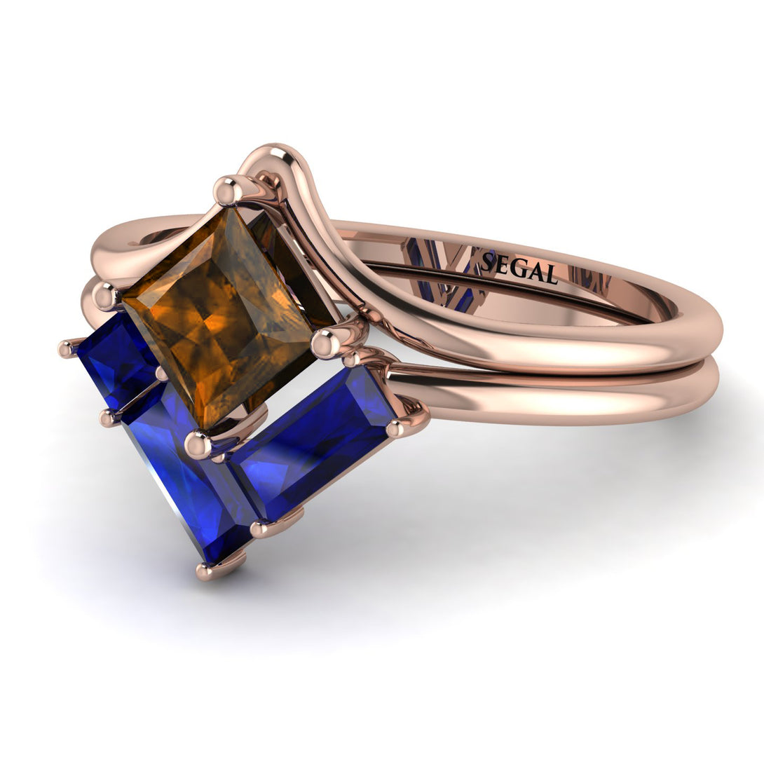 Stacking Princess Brown Diamond Ring - Elise No. 1114