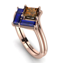 Stacking Princess Brown Diamond Ring - Elise No. 1114 image 1