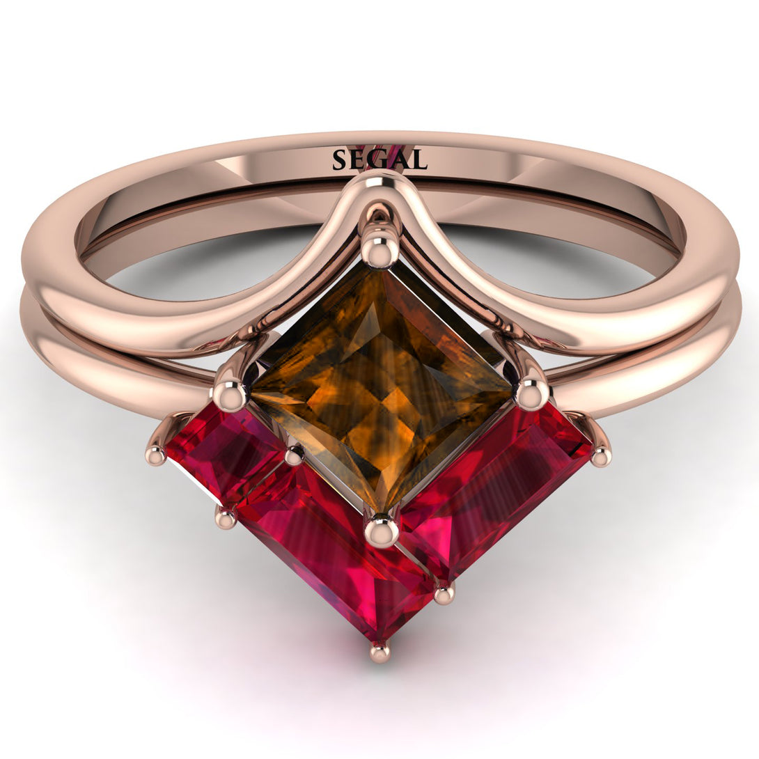 Stacking Princess Brown Diamond Ring - Elise No. 1111