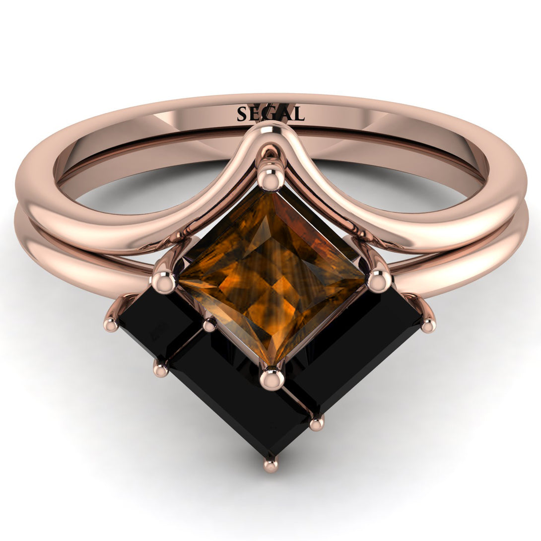 Stacking Princess Brown Diamond Ring - Elise No. 1108