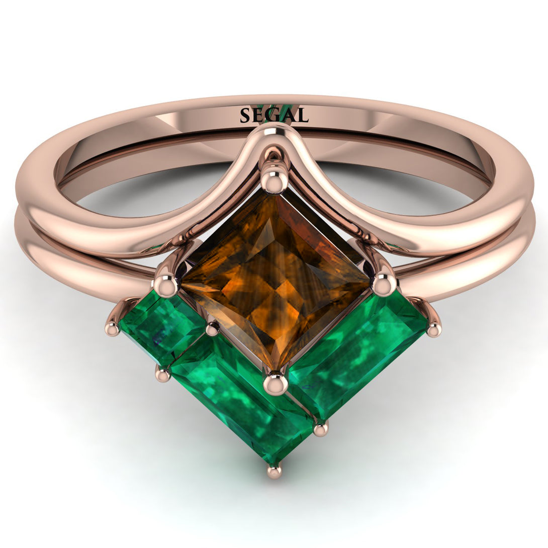 Stacking Princess Brown Diamond Ring - Elise No. 1105