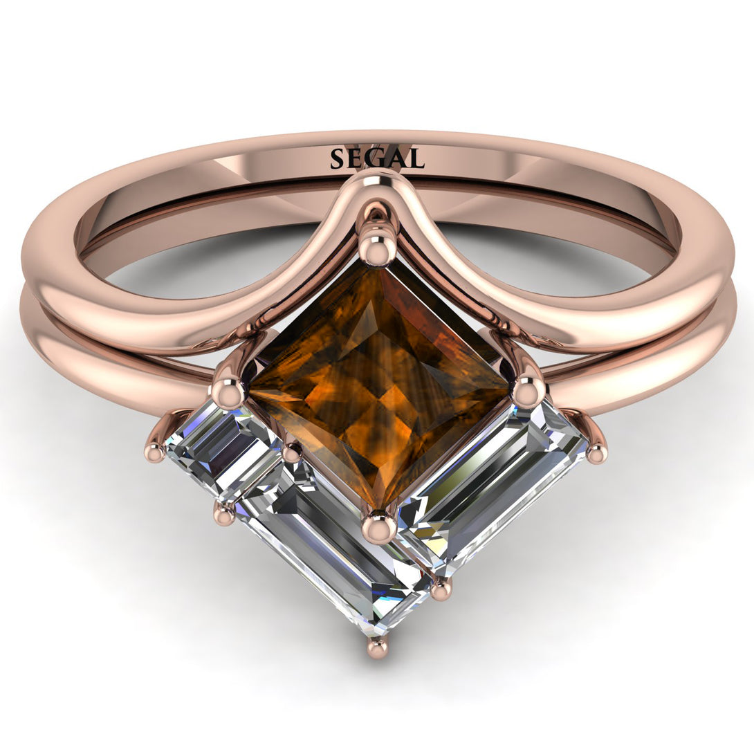 Stacking Princess Brown Diamond Ring - Elise No. 1102