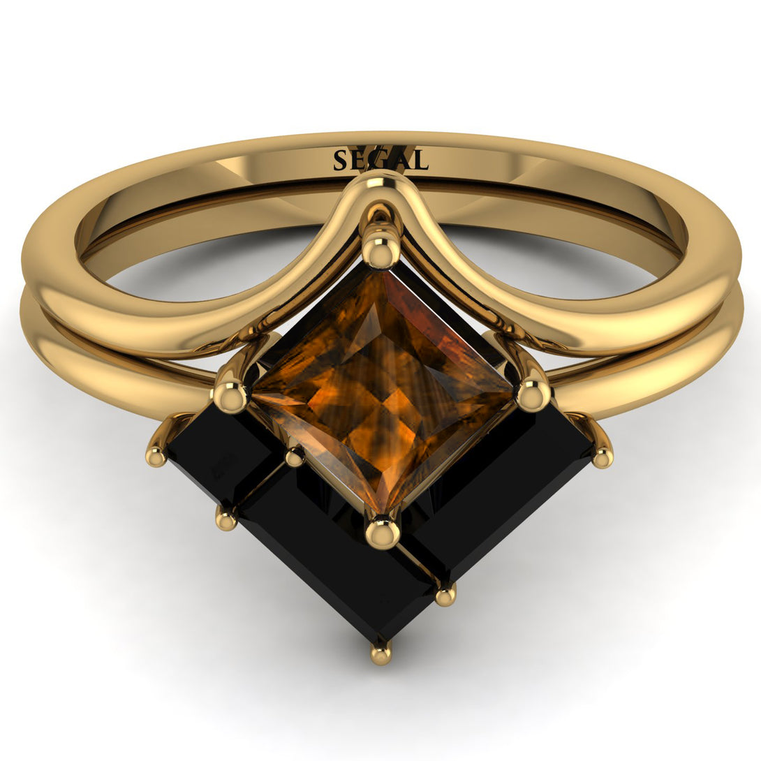 Stacking Princess Brown Diamond Ring - Elise No. 1107