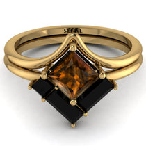 Stacking Princess Brown Diamond Ring - Elise No. 1107 image 1