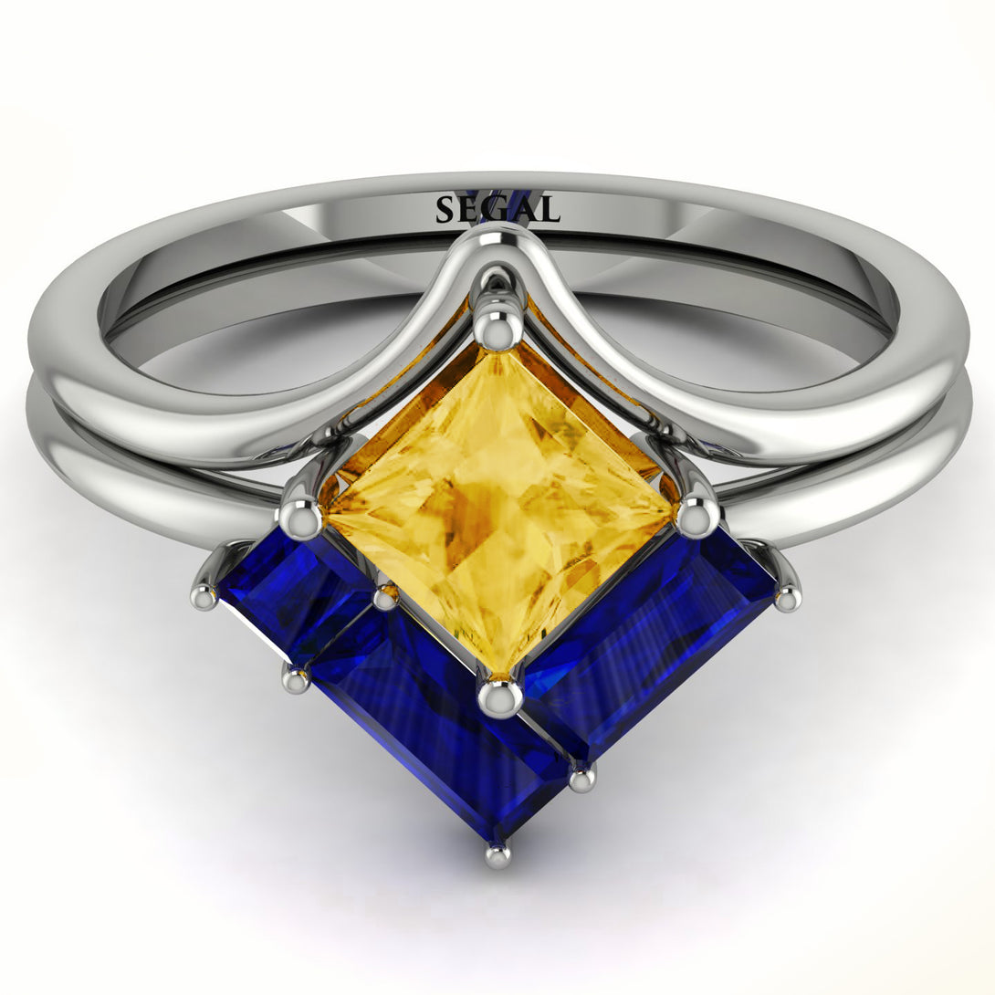 Stacking Princess Citrine Ring - Elise No. 615