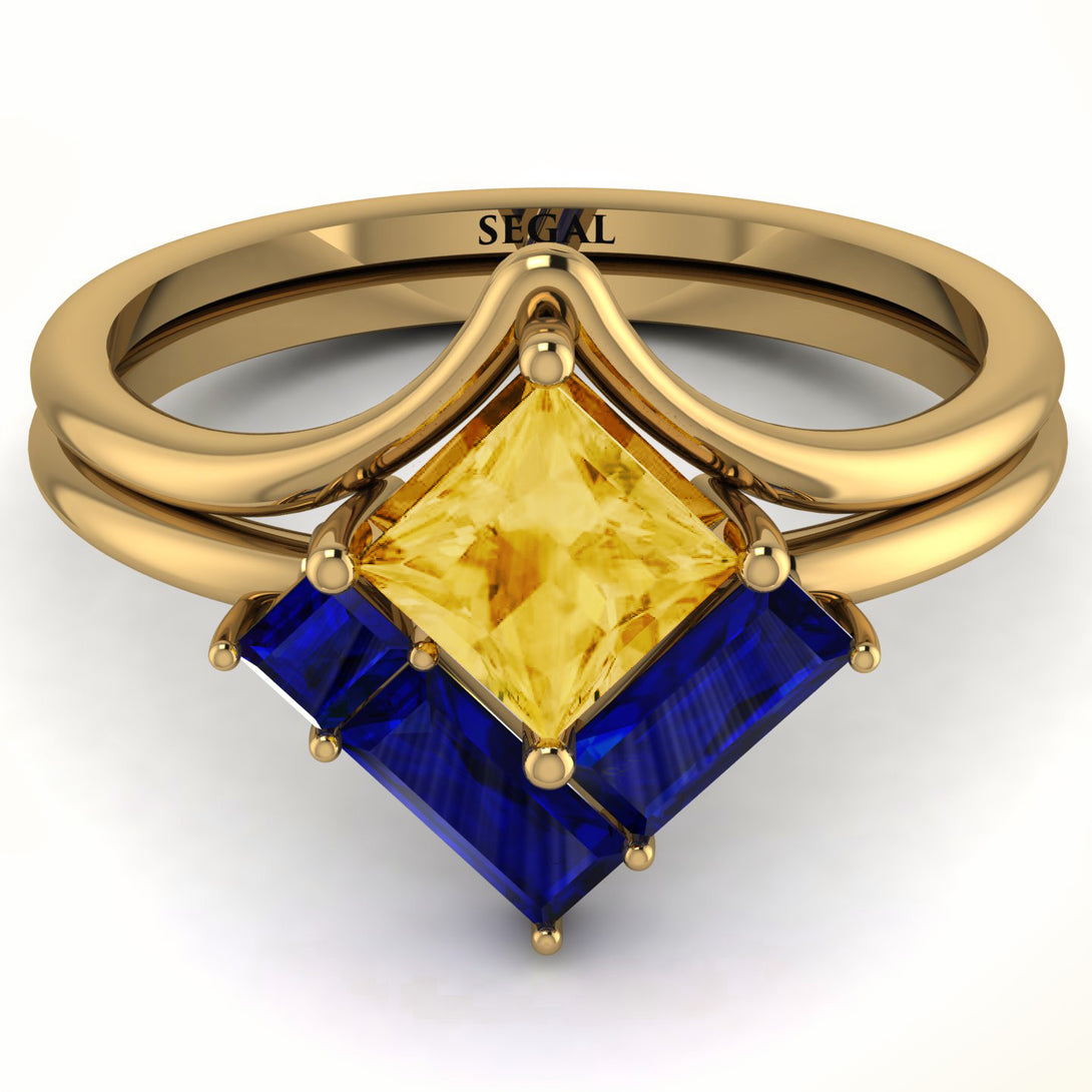 Stacking Princess Citrine Ring - Elise No. 613