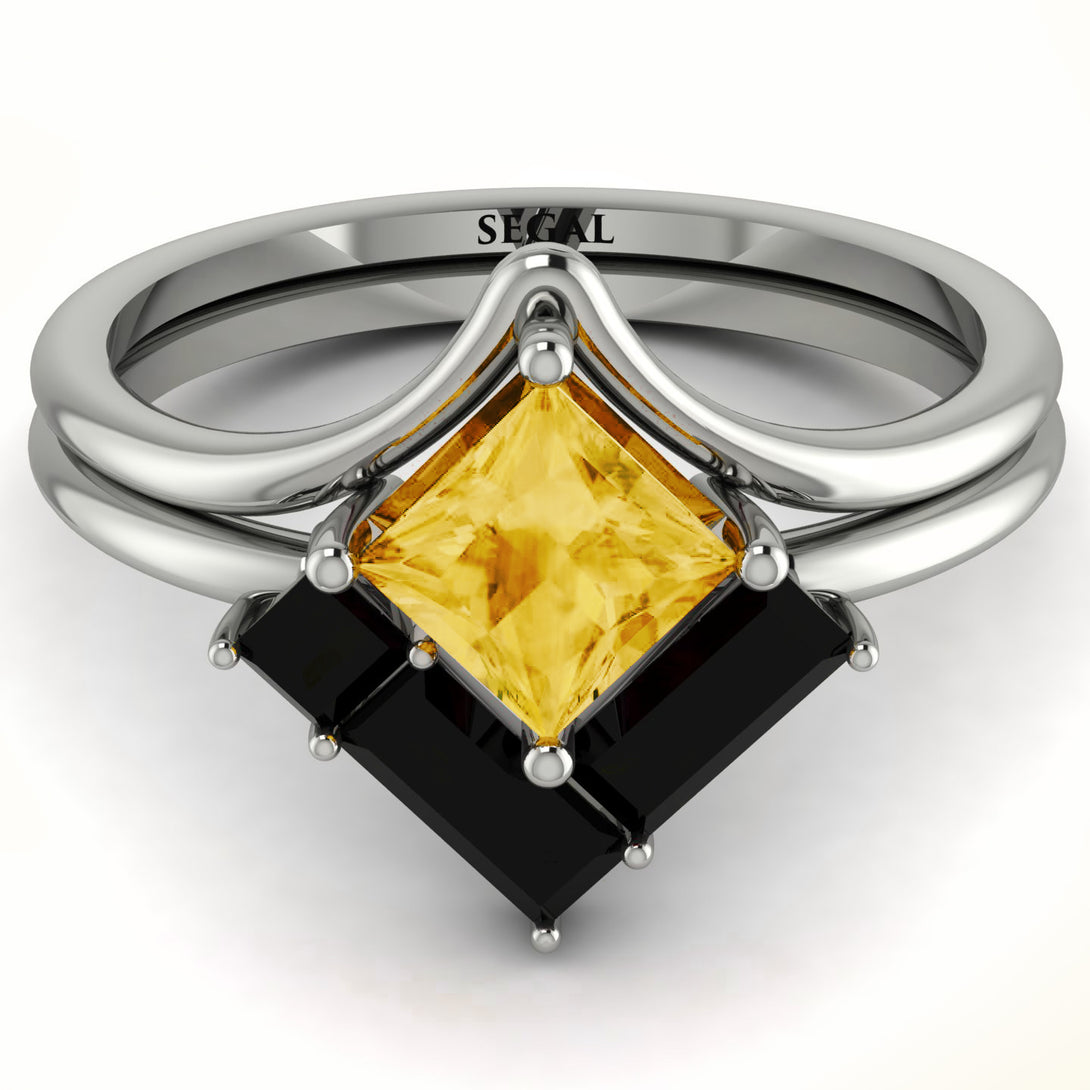 Stacking Princess Citrine Ring - Elise No. 609