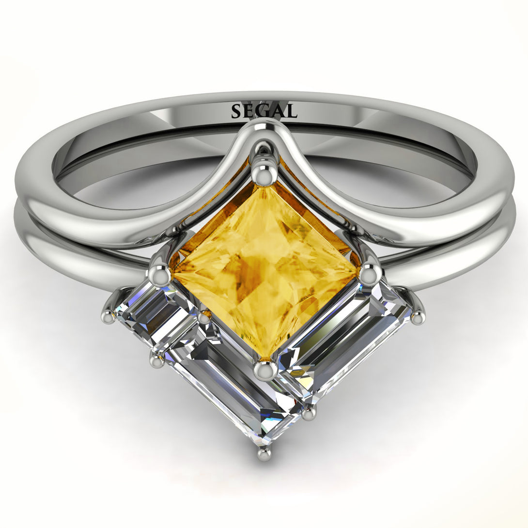 Stacking Princess Citrine Ring - Elise No. 603