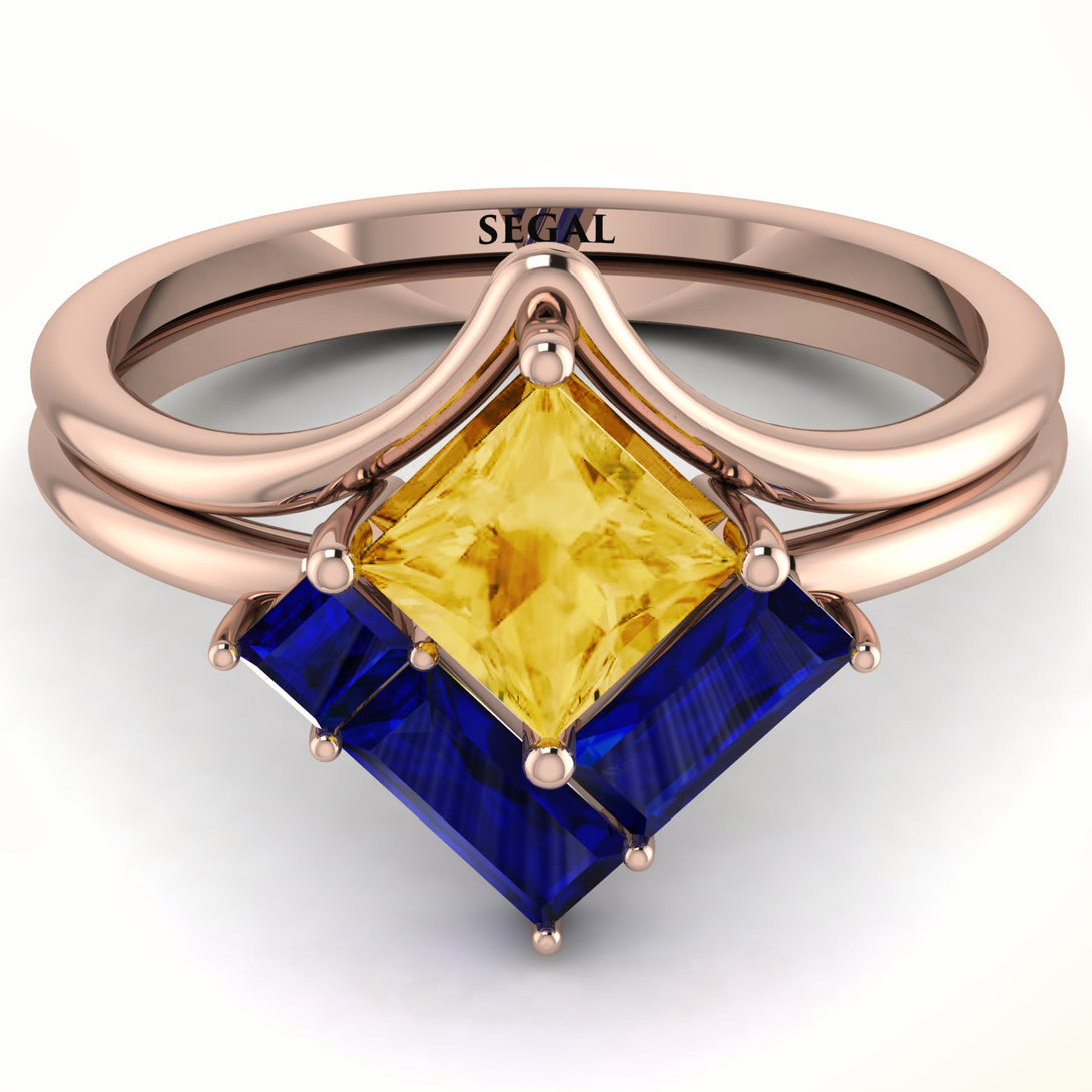 Stacking Princess Citrine Ring - Elise No. 614