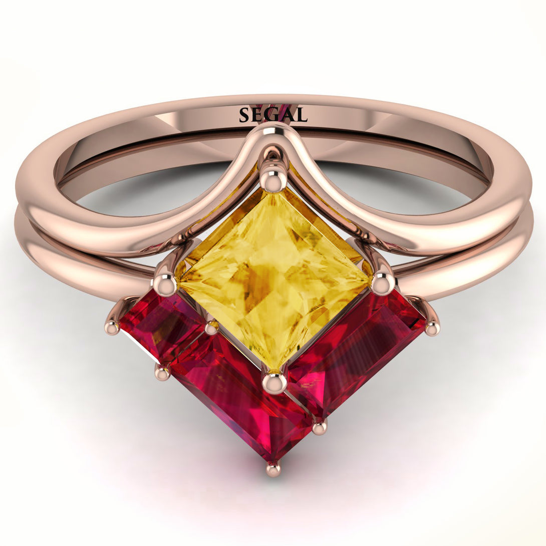 Stacking Princess Citrine Ring - Elise No. 611