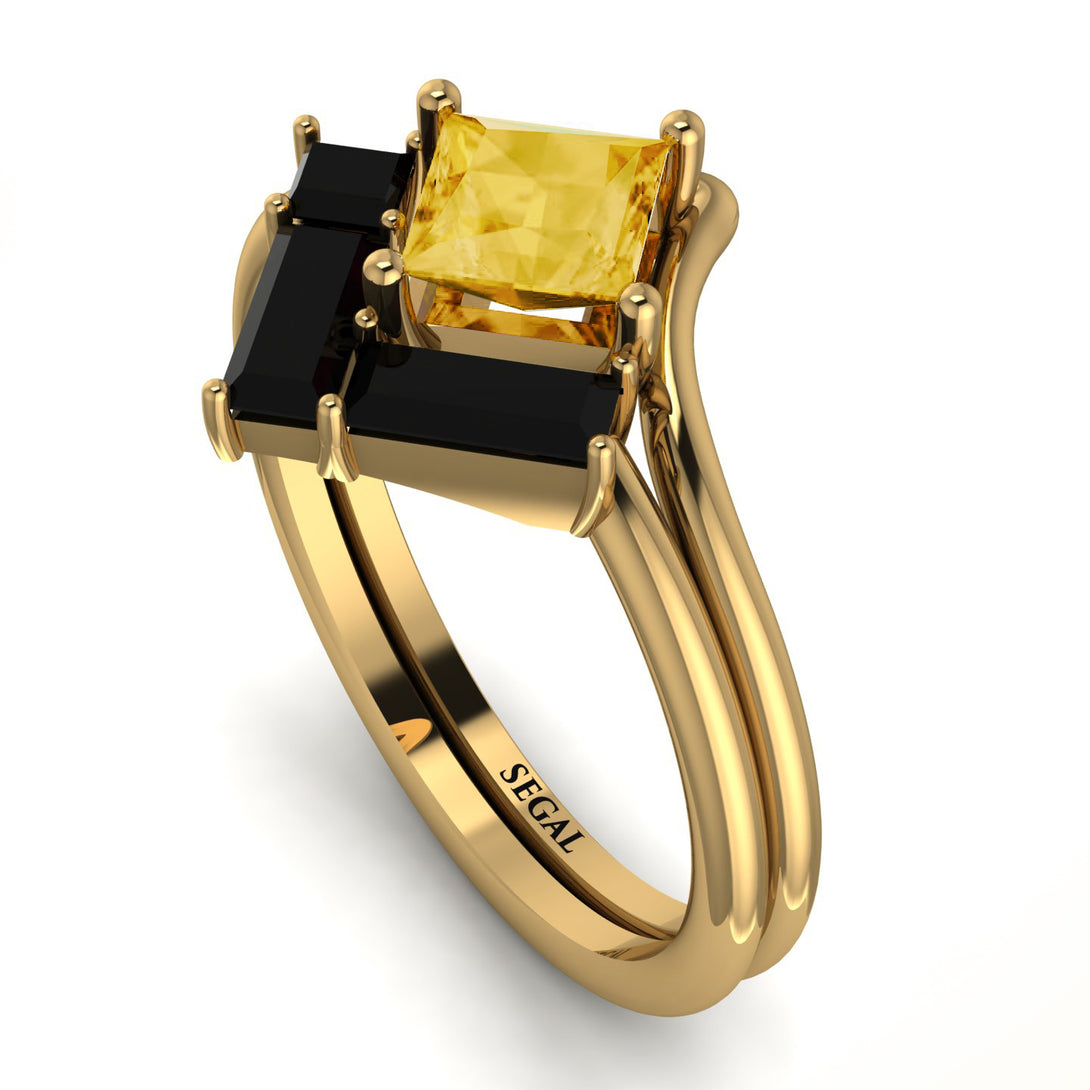 Stacking Princess Citrine Ring - Elise No. 607