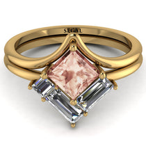 Stacking Princess Morganite Ring - Elise No. 901 image 1