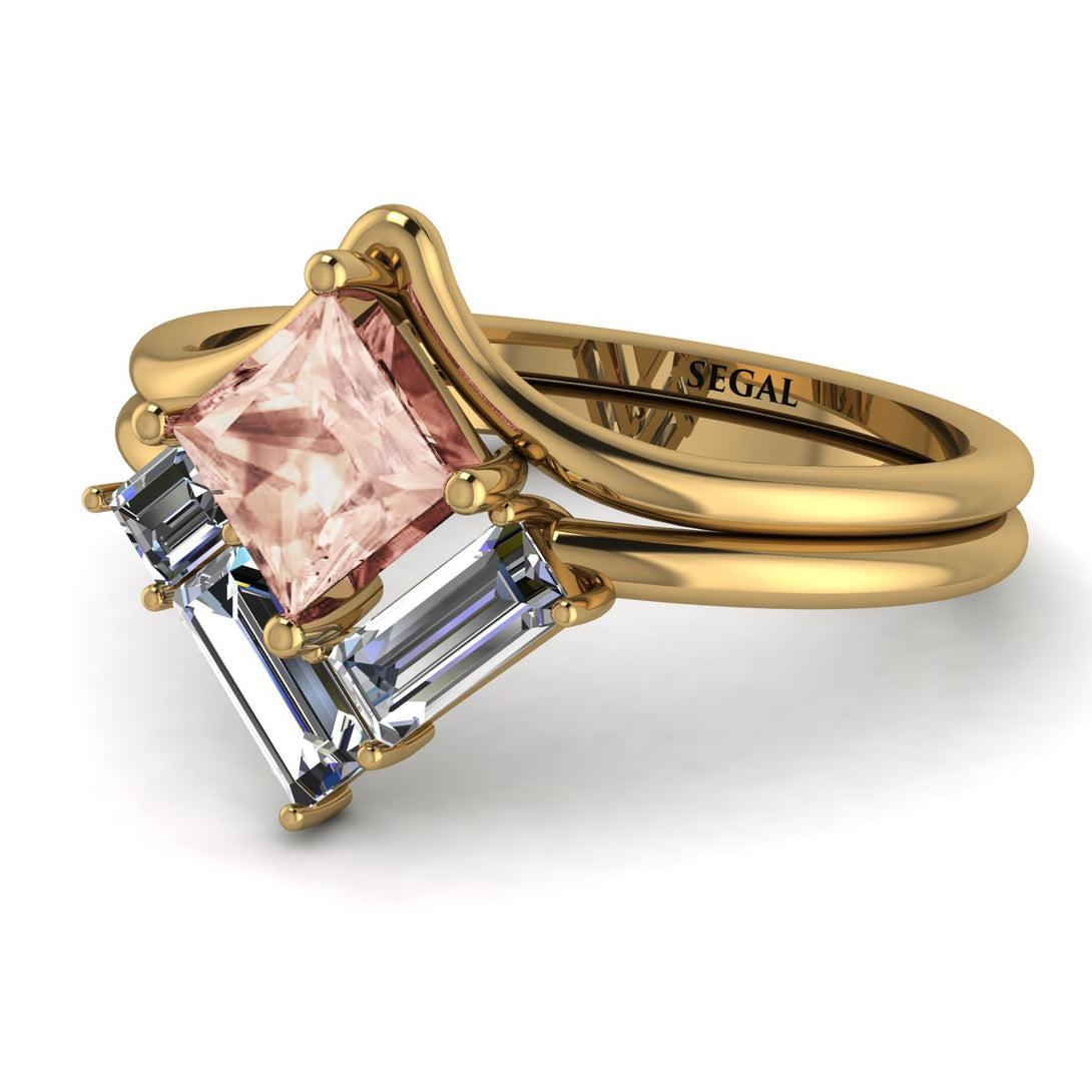 Stacking Princess Morganite Ring - Elise No. 901