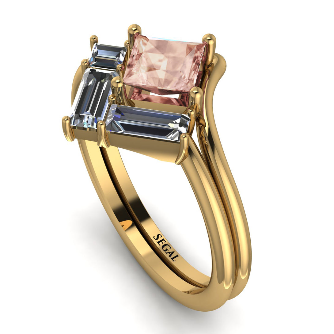 Stacking Princess Morganite Ring - Elise No. 901