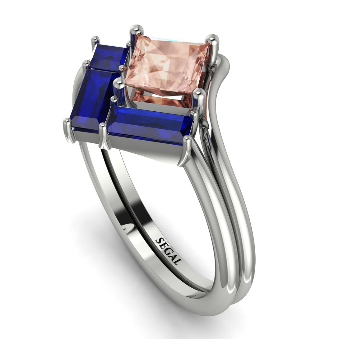 Stacking Princess Morganite Ring - Elise No. 915