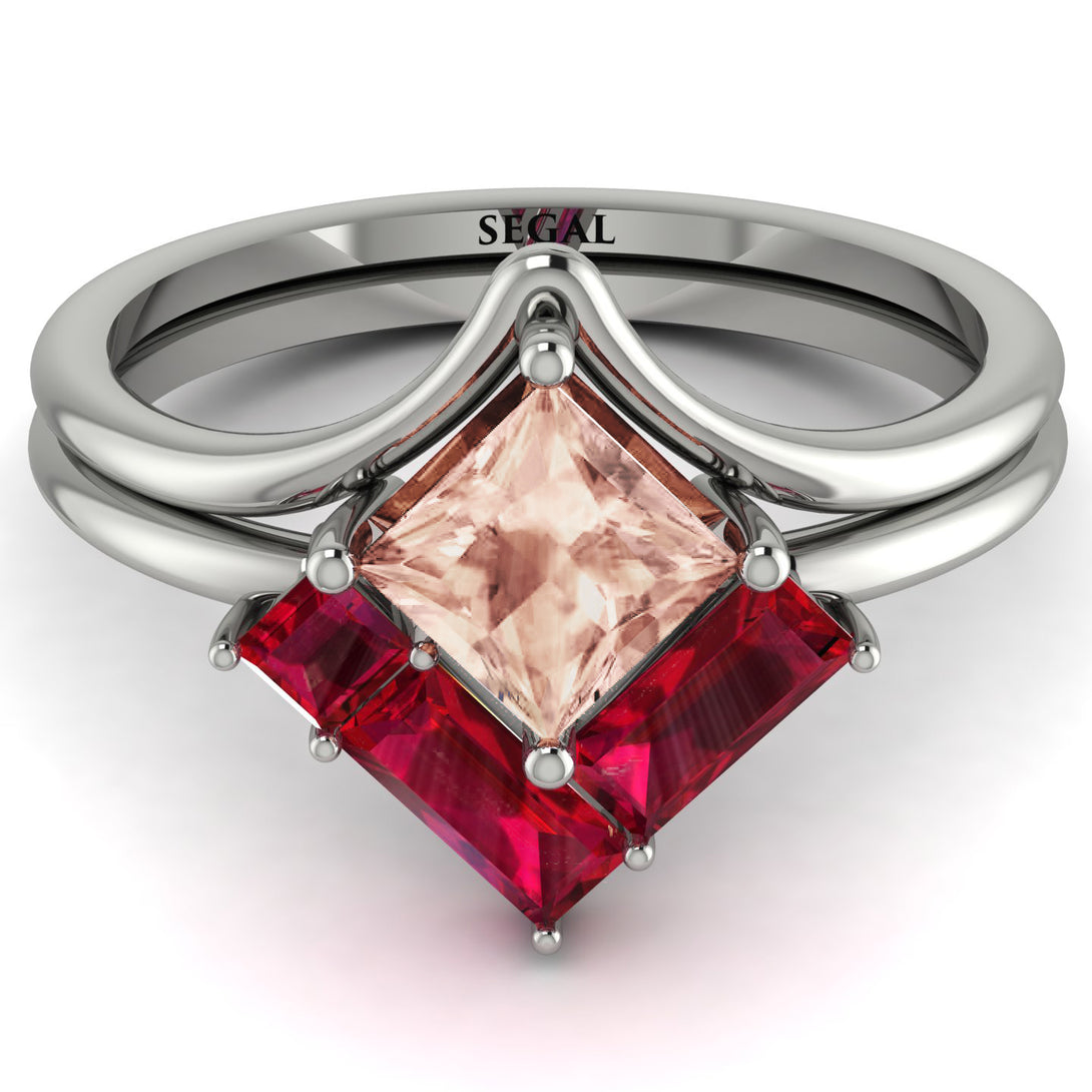 Stacking Princess Morganite Ring - Elise No. 912