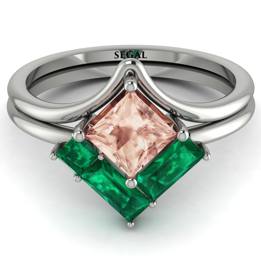 Stacking Princess Morganite Ring - Elise No. 906