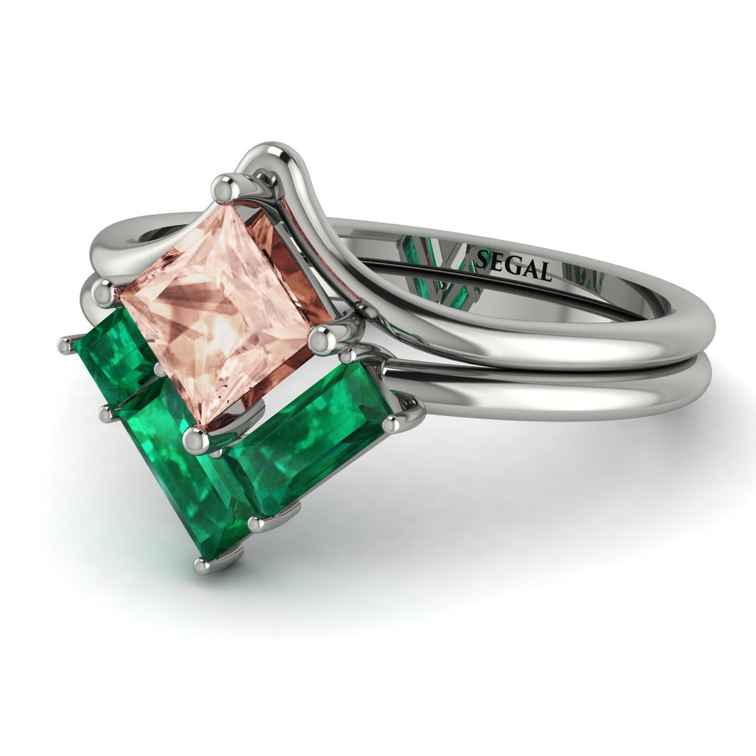 Stacking Princess Morganite Ring - Elise No. 906